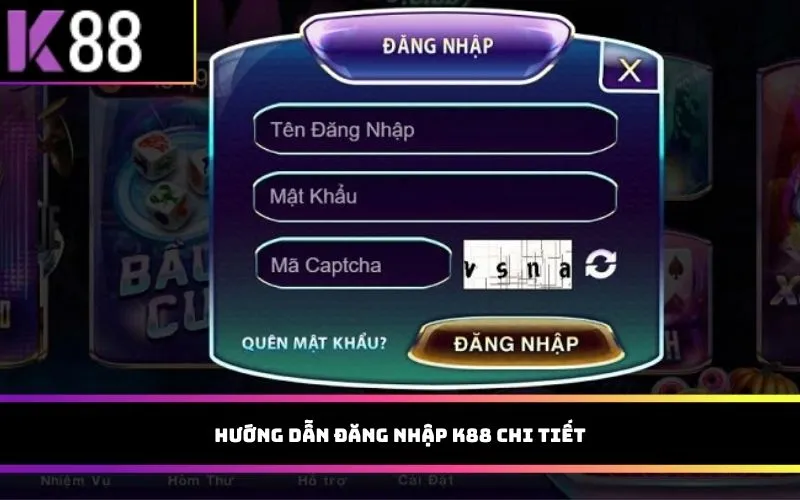 Hướng dẫn đăng nhập K88 chi tiết